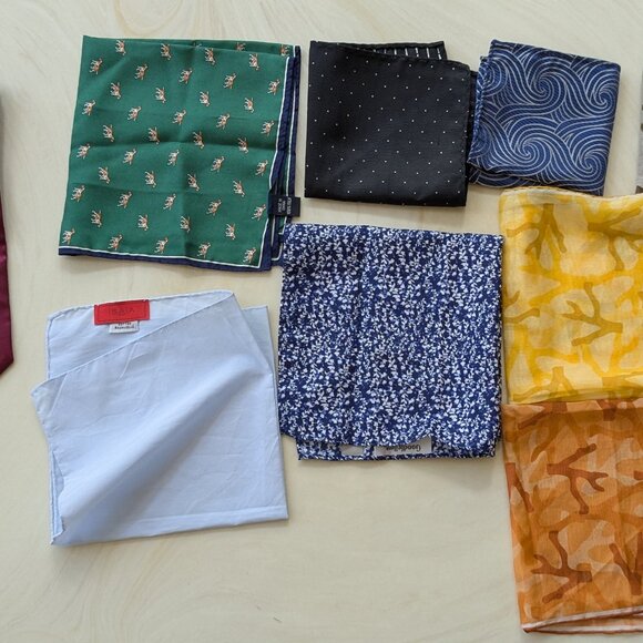Menswear Accessories Bundle Isaia Brooks Brothers Ties Pocket Squares Cufflinks - Picture 11 of 15